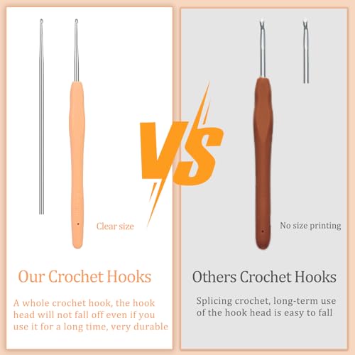 QMNNMA 1.5 mm Crochet Hook, Ergonomic Crochet Hooks, Crochet Needles | Ergonomic Crochet Hooks for Arthritic Hands, Crochet Needles for Yarn, Extra Long Knitting Needles for Beginners - size: 1.5mm