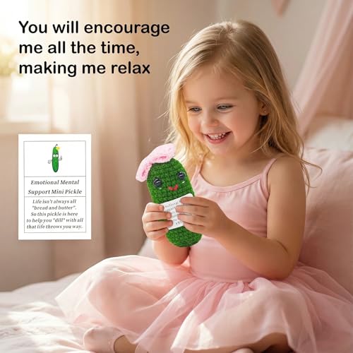 Emotional Support Positive Encouraing Pickle Knitted Crochet Plush Gifts | Handmade Crochet Pickle Love Gifts for Girlfriend Wife Friend Her Mother Day Thanksgiving Christmas - style: pickle 11