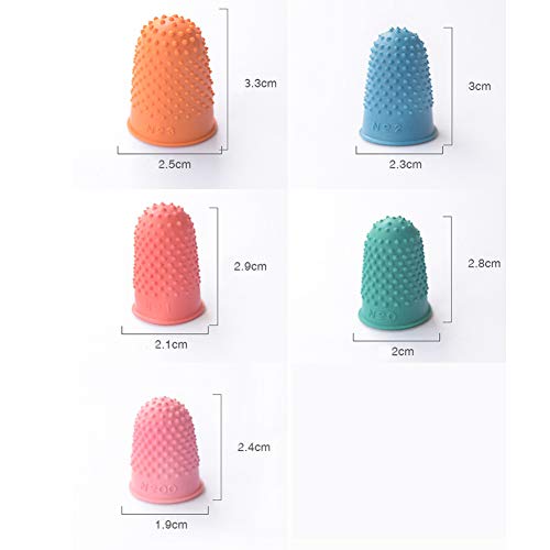 Thimble 5Pcs Craft Finger Tip Sewing Counting Protector Quilter Needlework Cone Rubber(Pink)