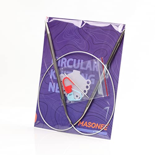 Stainless Steel Circular Knitting Needles Size 8 (5mm) 24inch Length | Stainless Steel Circular Knitting Needles 24inch Length Circular Needle for Handmade Projects DIY Knitting Size 8 (5mm) - size: US 8(5mm) 60mm
