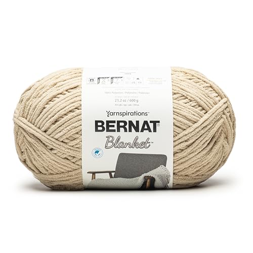 Bernat Blanket 600G - 1 Pack of 431 Yards/21.2 oz Almond 100% Polyester Yarn - color: Almond