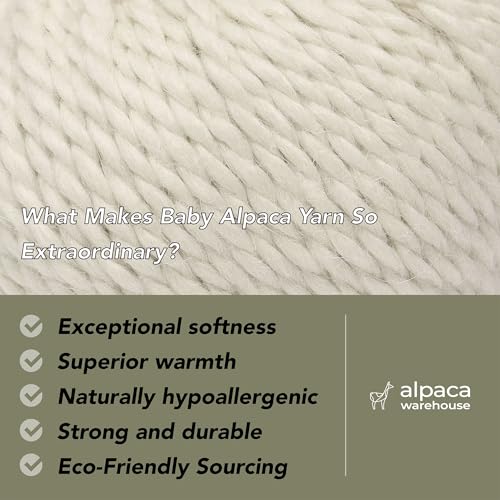 100% Baby Alpaca Yarn 6 Skeins 300g Bulky Weight Knitting Crochet A. White | Made in Peru with natural warmth and softness featuring 324yd of premium fiber ideal for scarves shawls sweaters and more - color: Alabaster White, size: Bulky - 6 Skeins