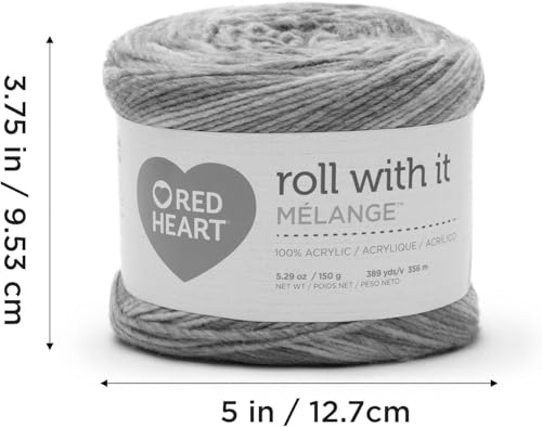 Red Heart Roll with it Melange Catwalk - color: Catwalk, size: 1 Pack, style: Roll With It Melange