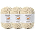 3 Pack Beige Fluffy Velvet Yarn for Crocheting, Chunky Chenille Baby Blanket Yarn for Crochet, Soft Fuzzy Puzzle Yarn for Knitting, (50g/1.77oz Each) Bulky Thick Amigurumi Crochet Yarns - color: 3 Beige