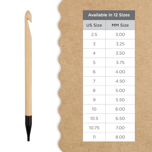 Knitter’s Pride Bamboo Luxe Afghan/Tunisian Crochet Hook - US L(8mm) - size: 8.00mm