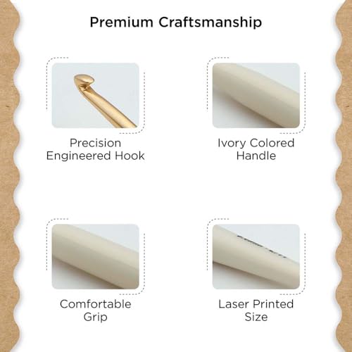 Knitter’s Pride Pearl Single-Ended Aluminum Crochet Hook - 8.00mm - size: 8.00 mm