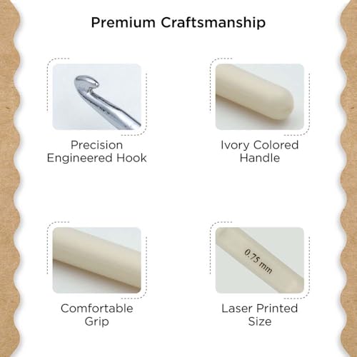 Knitter’s Pride Pearl Single-Ended Steel Crochet Hook - 0.75 mm - size: 0.75mm