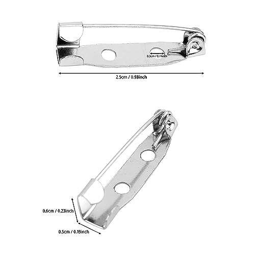 50 Pcs Silver Bar Pins, Safety Pins - Secure Back Clasp - Reliable Brooch Pins for Various Uses Locking Pins Backs Safety Clasp Brooch (25MM, Silver) - size: 25MM