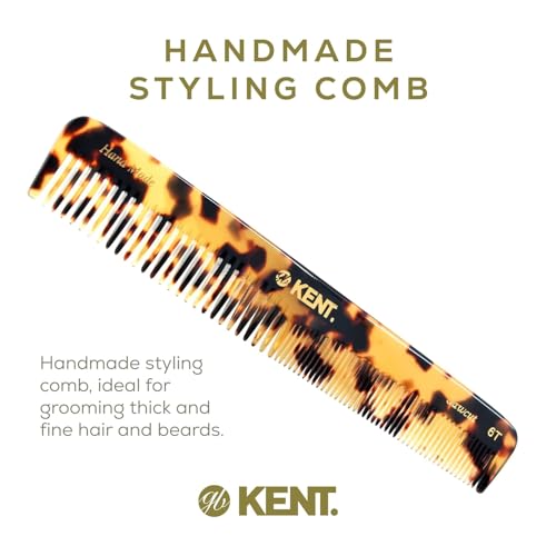 Kent 6T TY Fine Tooth and Wide Tooth Hair Comb, Handmade Styling Comb for Hair Care, Barber Combs, Beard Combs For Men, Styling Grooming for Men, Women and Kids - color: Yellow Tokyo, size: 1 Pack