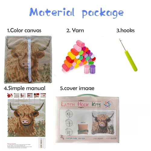 Wild Duck Mallard Latch Hook Kits Pillow Colorful Printed Cushion Crochet Yarn Needlework DIY Hook Latch Kit Pillowcase Rug Cover Home Sofa Christmas Decoration 43x43cm(1)