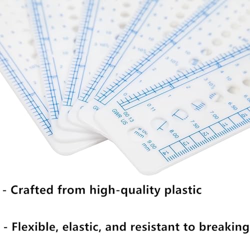Knitting Needle Gauge Ruler, 2 Pcs, Pink | Plastic, Knitting Needle Sizer, Metric Measuring Tool, For Sewing