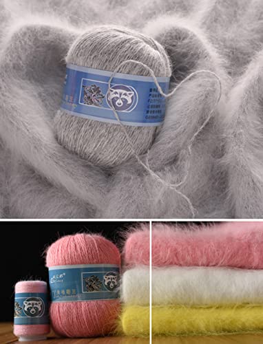 3 Balls Mink Cashmere Yarn, Luxury Fur Hairy Long Plush Mink Cashmere Yarn for Hand Knitting Crochet DIY Project 150g (Sapphire Blue) - color: Sapphire Blue
