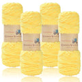 Chenille Yarn for Crocheting, Baby Blanket Yarns, Chunky Knitting Fluffy Velvet, Bulky 4 Pack 14OZ, 4 x 394FT, DIY Crafts Plush (Yellow) - color: yellow