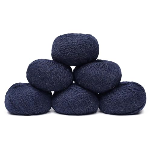 100% Baby Alpaca Yarn 6 Skeins 300g Bulky Weight Knitting Crochet Blue Jean | Made in Peru with natural warmth and softness featuring 324yd of premium fiber ideal for scarves shawls sweaters and more - color: Blue Jean, size: Bulky - 6 Skeins