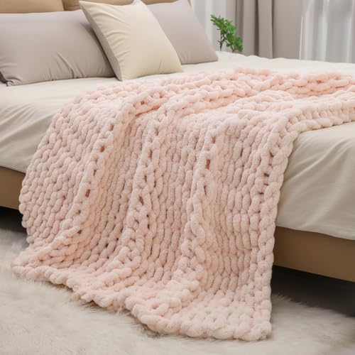 bearberry Jumbo Chenille Yarn, Super Bulky 10 - Extra Plush & Skin-Friendly for Chunky Knit Blankets, Arm Knitting & Crocheting 8-Pack (8oz/25yd Per Skein), Machine Washable, Ultra Soft, Pink - color: Pink