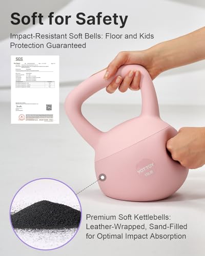YOTTOY Soft Kettlebell,Kettlebell Anti-Slip Grip Weight for Home Workouts, Kettlebells Set Strength and Safety Guaranteed - color: Pink, size: 25 Pounds