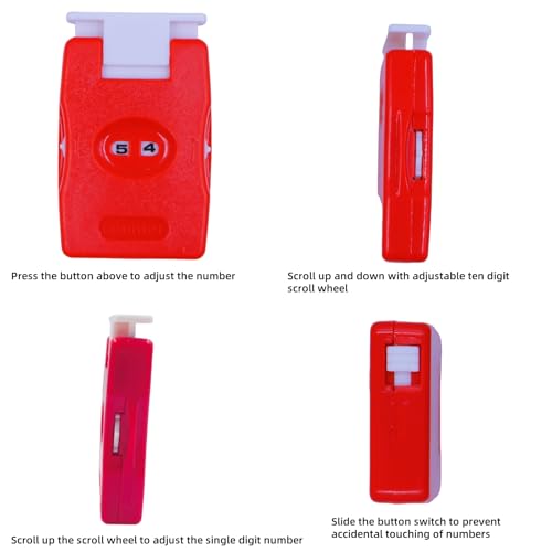 VVZOWW Knitting Tool Manual Counting Device Sweater Pole Crochet Knitting Counter 2PCS Red - color: Red