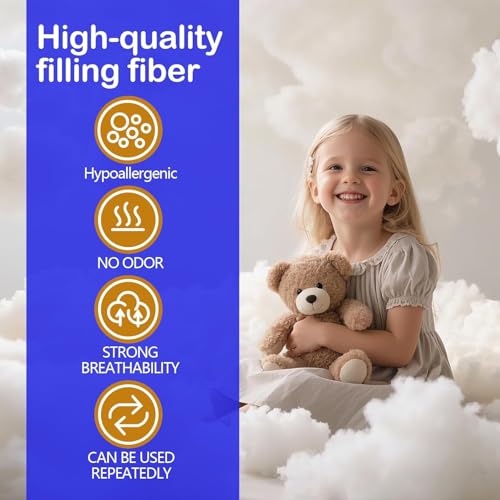 600g/21.16oz Polyfill Stuffing for Stuffed Animals,Toys, Cloud Decorations | Hypoallergenic Soft Pillow Filling Stuffing, High Resilience Fill Fiber, Machine Washable, Natural White - size: 600g/21.16oz