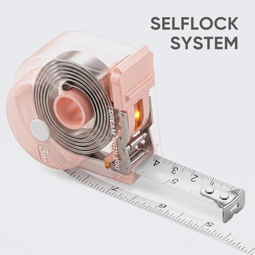 2 in 1 Tape Measure, 60in/1.5m Retractable Measuring Tape with Soft Body Measuring Tape, Dual Sided Inch & Metric, Waist Tape Measure for Body, Sewing, Tailor, Craft, Home - color: pink