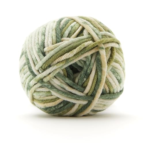 Loops & Threads Green Bulky Twist Multi Yarn – Bulky Weight Yarn for Knitting, Crochet, Weaving, Arts & Crafts, 15 Pack - color: Green