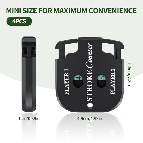 Mini Golf Stroke Counter Clicker,Dual Dial Scorekeeper Tool for 2 Players with Keychain, 2-Digit Manual Reset, Portable Golf Score Tracker for Game Scorekeeper,Golf Tournaments - size: 4PCS