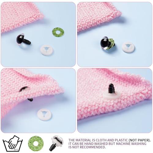 MUCUNNIA 120pcs 8mm Safety Eyes for Amigurumi Glitter Plastic Safety Eyes for Crochet with Washers Craft Crochet Eyes Doll Eyes for Crochet Animals Plush Stuffed Animals DIY - size: 8mm