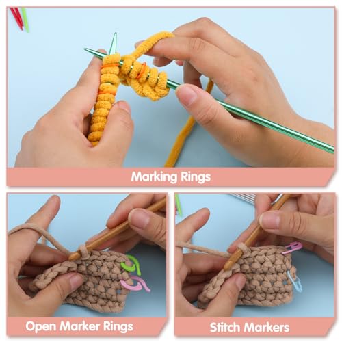 Cable Needles for Knitting Accessories Kit Knitting Kits Knitting Supplies | Knitting Stitch Holders Stitch Markers for Knitting Tools Plastic Needles Seam Ripper Cable Needles for Weaving - style: Style B