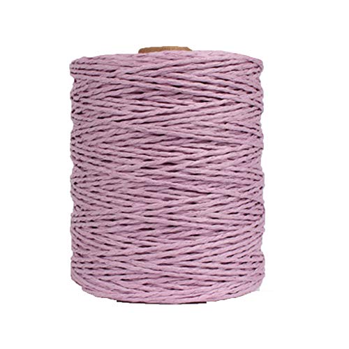 Natural Cotton Rayon Raffia Yarn Light Purple Crochet Yarns for Summer Sun Hat Beach Bag Crochet Straw Knit Thread, Knitting Materials,280 Meters/306 Yards - color: Light Purple
