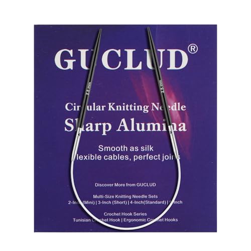 GUCLUD 9 Inches Short Circular Knitting Needles | for Socks & Small Projects | Size US 3 (3.25mm) - size: US 3 (3.25mm)