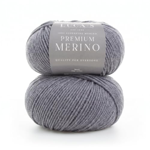 Premium Merino Yarn 4Ply Wool, Set of 2 Superwash Baby Merino - 100% Pure Extra Fine Merino Knitting Crochet Wools 50G Ball - color: Clouded Denim (26), size: 2 Units