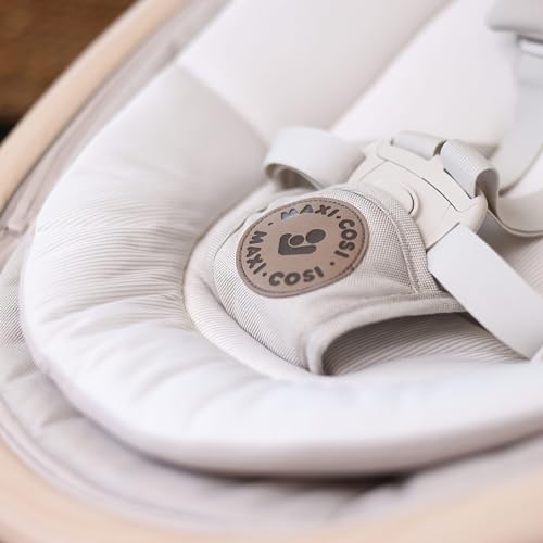 Maxi-Cosi Cassia Smart Baby Swing for Infants, Portable, Foldable Infant Swing with Music, 360 Rotation, 5 Speeds, 12 Melodies, EcoCare Fabric, Auto Motion Sensor, 2 Reclines, Classic Green - color: Classic Green