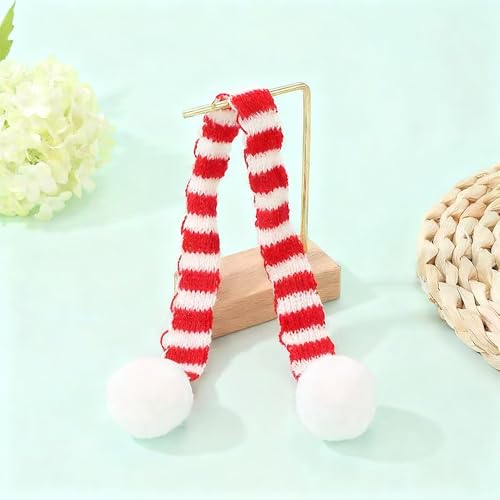 Yxtwaeh 48 Pcs Mini Santa Hats and Scarves for Christmas Crafts Mini Knit Doll Hat Scarf for Christmas Tree Ornaments Wine Bottle Toppers, Red and Green