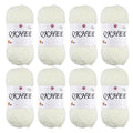 Yarn for Crocheting and Knitting 8 * 1.76 Oz (50G) /195yd, Fine/Fingering Weight (1), 60% Cotton 40% Acrylic Soft Yarn kit for Making Granny Squares and amigurumi (MilkyWhite) - color: Milky White