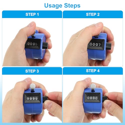 PATIKIL Clicker Counter, Handheld Tally Counter Mechanical Click Pitch Counter for Coaching Knitting, Golf, Lap, Fishing - color: Silver