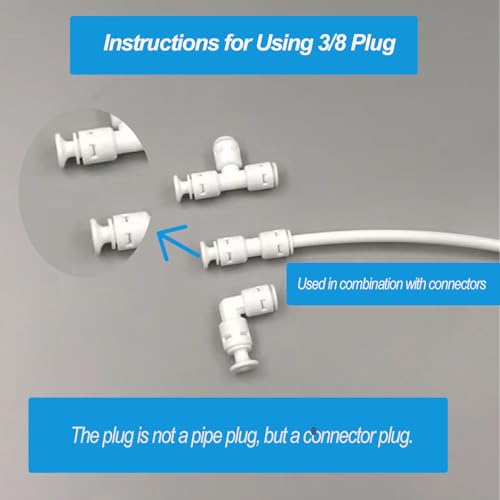 3/8" Push to Connect RO Water Line Kit with Fittings & Tubing 20FT