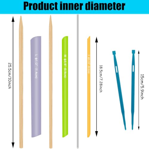 YEQIN 8pcs Quick Turn Fabric & that Purple Thang Sewing Tools Set - Assorted Sizes Tube Turners & that Purple Thang Tools for Sewing Craft DIY Projects Tools