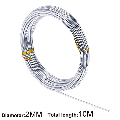 TecUnite 12 Gauge 2 mm Aluminum Craft Wire for Sculpting 65.6 ft Armature Bendable Craft Wire for DIY Jewelry Making, Floral Doll Making, Crafting