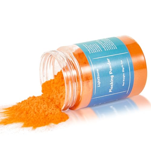 20g Flocking Powder - Velvet Fibers for Crafts DIY Scenery (Orange) - color: Orange
