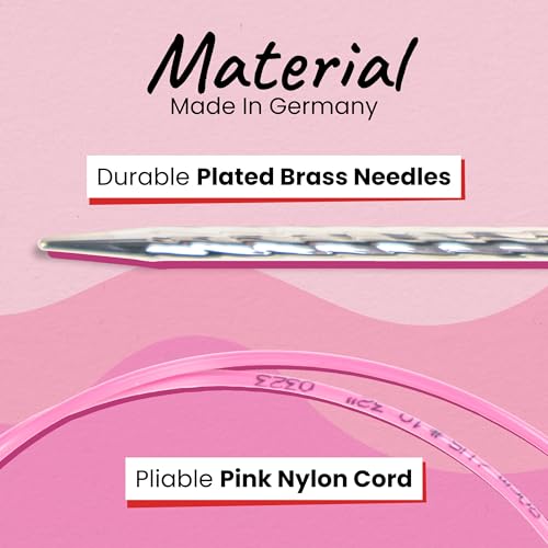 skacel by addi Ewenicorn Rocket Circular Knitting Needles, Fixed 60 Inch (150 cm) White Chrome Plated Brass Tips with Flexible Nylon Cord, 2.25 mm - size: 2.25 mm