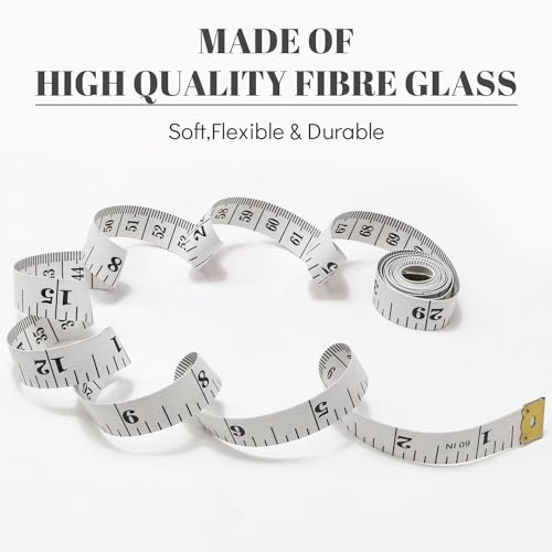 Tape Measure Body Sewing Measuring Tape Soft Cloth Tailor Tape Measurement | Measuring Tape 3 Pack Soft Fabric White Tape for Sewing Cloth Measurement Double Scale Tailor Ruler for Weight Loss