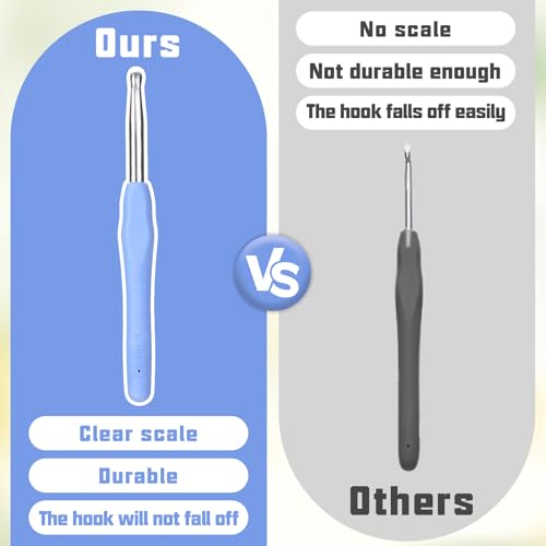 SHWAKK Crochet Hook, 7.0 mm Ergonomic Crochet Hook for Arthritic Hands | Crochet Needles, Ergonomic Handle, Knitting Needles with Soft Handle Beginners and Experienced Hobbyists(7.0 mm) - size: 7.0mm
