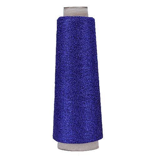3270 Yards 100g Accessory Lurex Sparkle Metallic Royal Blue Shining Glitter Yarn for Crochet Knit Sweater Shawl Scarf - Thin Thread - color: Royal Blue