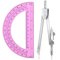 EBOOT Student Geometry Set, 180 Degree Protractor Compass 6",Pink | Swing Arm Protractor Ruler Compass, Geometry Drawing Tools for Measuring Angles, School Classroom Math Supplies - color: Pink