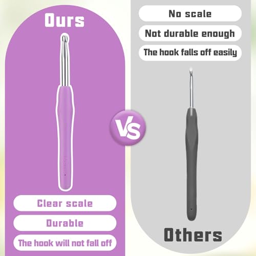 SHWAKK Crochet Hook, 6.5 mm Ergonomic Crochet Hooks for Arthritic Hands | Crochet Needles, Knitting Needles with Soft Handle Beginners and Experienced Hobbyists(6.5 mm) - size: 6.5mm
