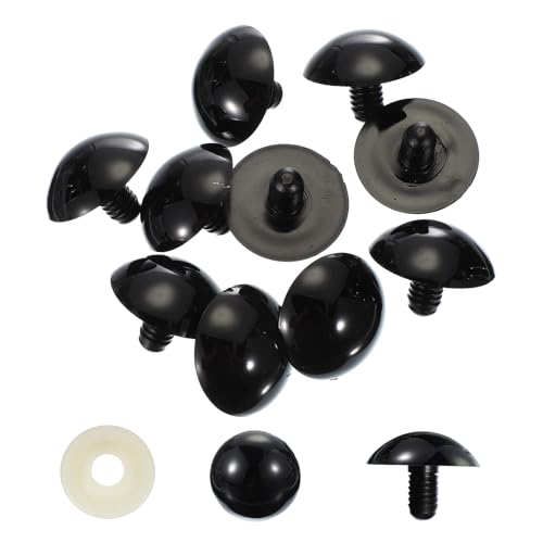 PATIKIL 40mm Safety Eyes, 30 Pcs Plastic Craft Eyes with Protective Film Safety Eyes with Washers for Stuffed Animals Crochet Toys Dolls DIY Craft Making, Black - size: 40mm