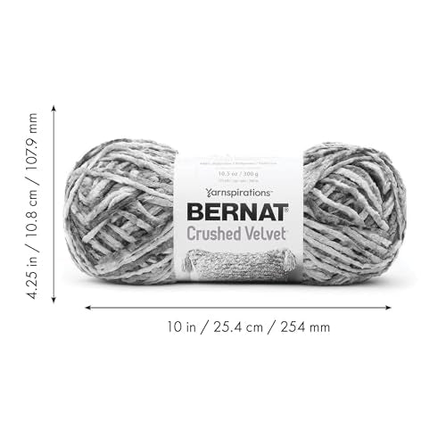 Bernat Crushed Velvet Soft Knitting Crochet Yarn, Burgandy, 2-Pack | #5 Bulky Yarn, 100% Polyester, Soft Velvet Crochet Yarn for Blankets, Knitting & DIY Crafts, 315yds, 300g/10.5oz per skein - color: Burgandy, size: 2 Pack, style: Crushed Velvet