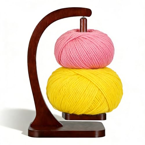 Wooden Yarn Holder for Crocheting and Knitting, 2LBS Load Capacity | Strong Magnetic 360° Rotation Yarn Spinner, Anti-Tangle Crochet Accessories with Packaging Box, Gift for Women Mom Grandma