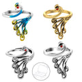 Namifin Crochet Ring for Fingure Adjustable Crochet Tension Ring Yarn Tension Rings Easy Crocheting Crochet Accessories Mother Grandma Thanksgiving Presents - color: Peacock Ring