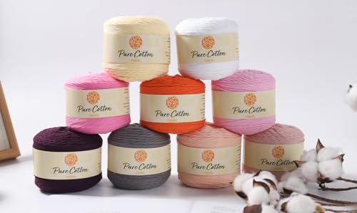 4pk Premium 100% Pure Cotton Yarn (400 Grams) Soft, Breathable, and Versatile Medium Worsted Weight (23 Orange Red) - color: 23 Orange Red