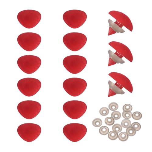 MECCANIXITY 15 Sets Safety Noses, 15 mm Safety Eyes and Noses with Washers for Crochet Animals Plush Bear Doll Making Supplies Accessories, Bright Red - color: Bright Red